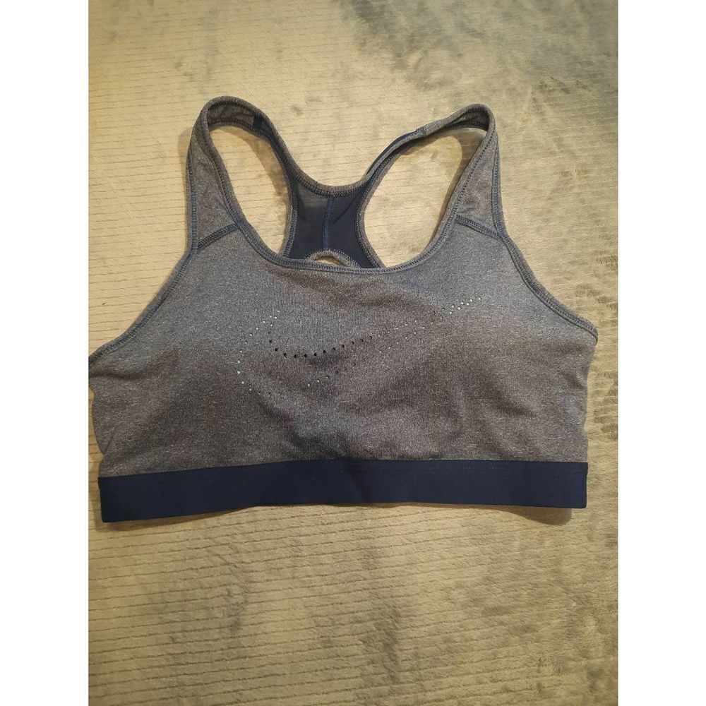 Nike size M Dri Fit Logo Sports Bra Blue